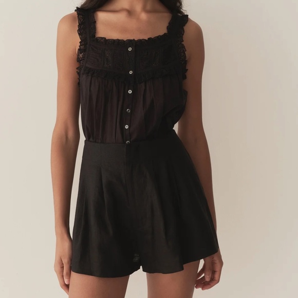 Doen LARUE LINEN SHORT IN BLACK - Picture 3 of 5